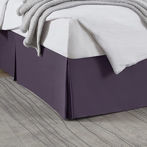 Image of Nestl Dark Purple Bed Skirt Cal King Size - Cal King Bed Skirt 14 Inch Drop - Brushed Microfiber Bed Skirts - Hotel Quality Pleated Bed Skirt - Shrinkage & Fade Resistant