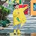 CHEOTIME Children's Raincoat, Cloak Type Boy Raincoat Suit, Cute Cartoon Print Rain Gear Poncho for Primary School Students (M (Suitable for Height 90‑100cm))