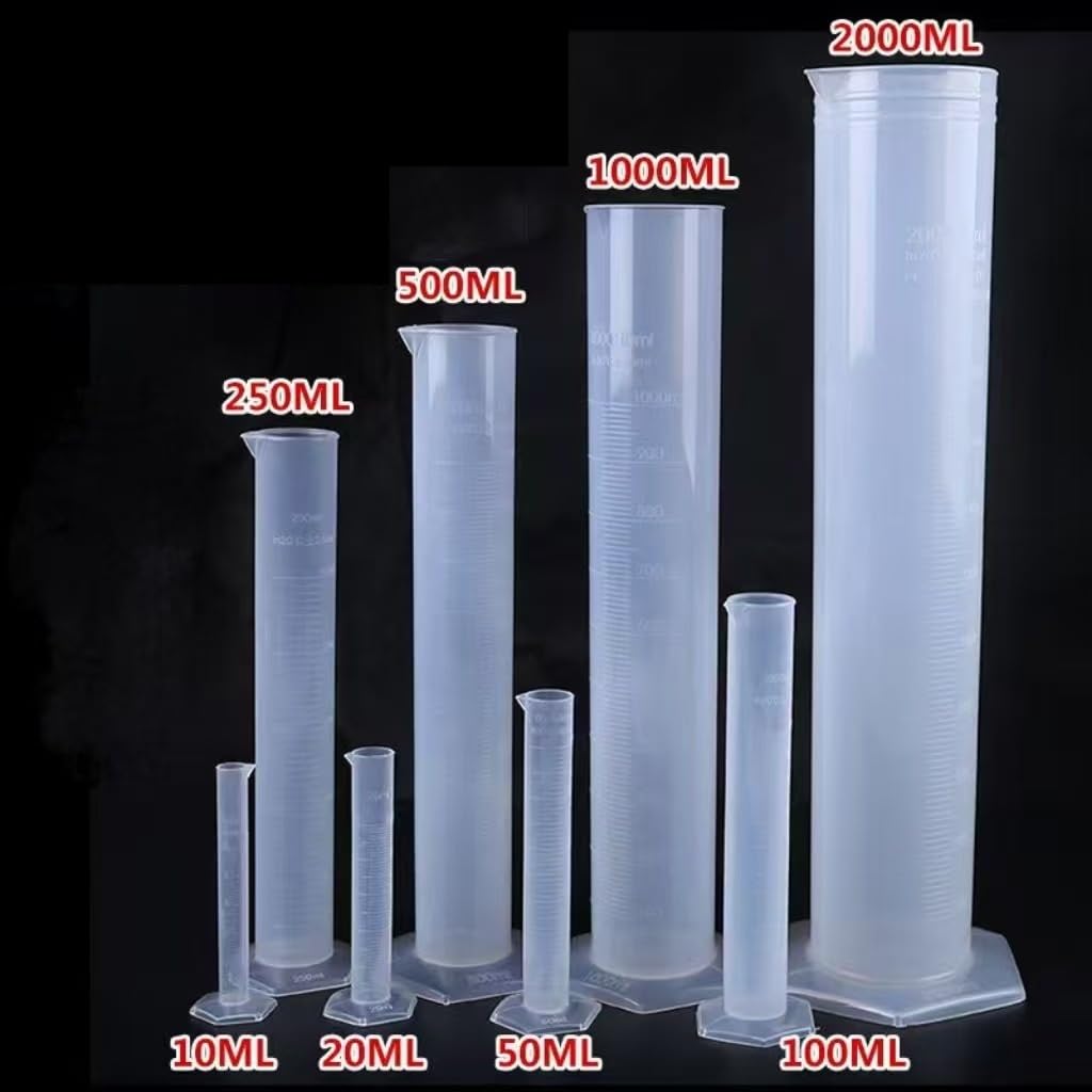 Probeta de Laboratorio para Ciencias, Cilindro Graduado de plástico, Base Hexagonal, Polipropileno, Esterilizable en Autoclave, capacidades múltiples(10ml)