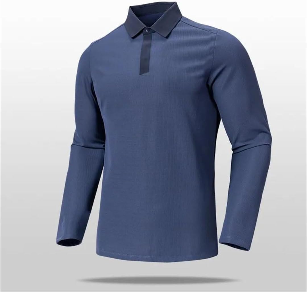 Men's Winter Shirt Long Sleeve Casual Lapel Pullover Contrasting Commuting Top
