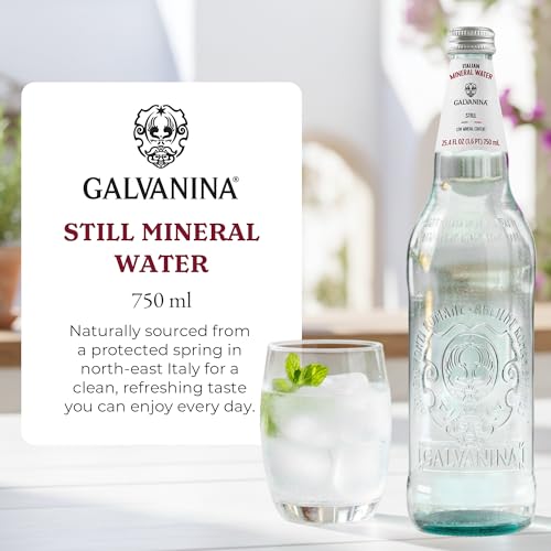 Image of Galvanina Still Mineral Water - Premium Italian Mineral Water, 750 ml (12 Glass Bottles) | Pure, Smooth Hydration with Clean Mineral Finish.