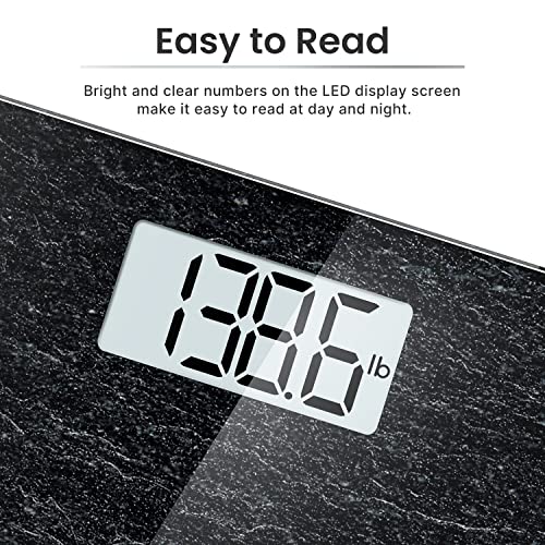 RENPHO Personenwaage, Körperwaage mit Hochpräzisions-Sensoren, Personen Digitalwaage mit Step-On-Technik, Gewichtswaage aus Sicherheitsglas, Marmor 3