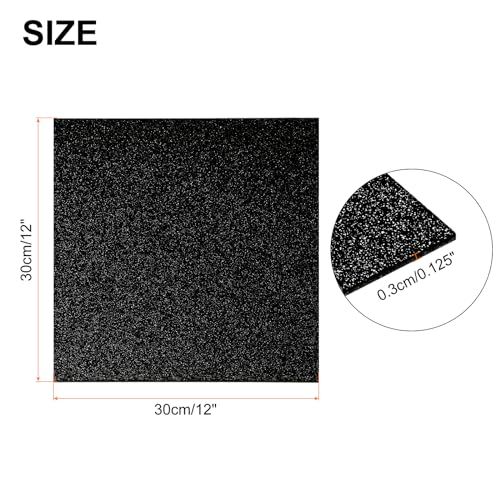Image of MECCANIXITY 1Pcs Black Glitter Acrylic Sheets 1 /8 inch Thickness 12 inch x 12 inch Glossy PMMA Fluorescent Plastic Sheets Extruded Translucent Blanks for DIY Art Crafting Laser Cutting & Engraving