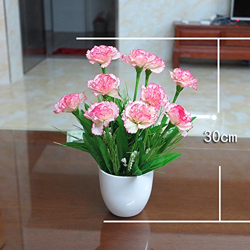 Artificial flower simulation set the sitting room decoration decorative flower silk flower ornament pot flower bouquet plastic flower ornaments,M maroon