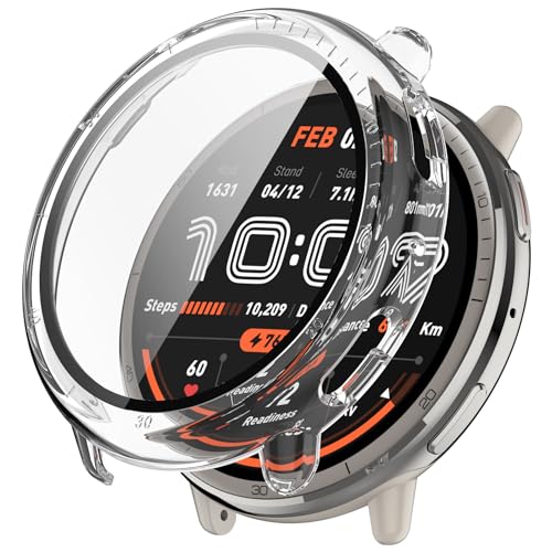 Custodia rigida con pellicola protettiva per Amazfit Active 2 ultra sottile copertura completa custodia in policarbonato leggera antiurto antigraffio con vetro temperato