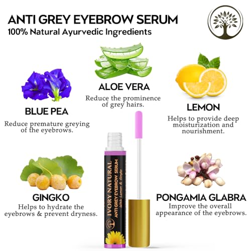 Image of Grey Eyebrow Serum (10ml) - Ayush Ministry Certified - Rejuvenates, Nourishes, and Restores Natural Color of Eyebrows | Both Men & Women