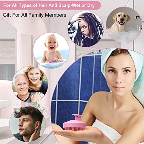 Image of VALKYRIE Shampoo Brush, Silicone Scalp Massager Head Massager, Soft Scalp Brush Hair Scrubber Scalp Exfoliator Tool for Hair Care Dandruff Removal Hair Growth for Men Women Kids Pets (PINK-35)