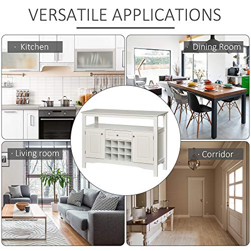 image for HOMCOM Modern Wooden Kitchen Buffet Bar Cabinet Storage with Drawer an