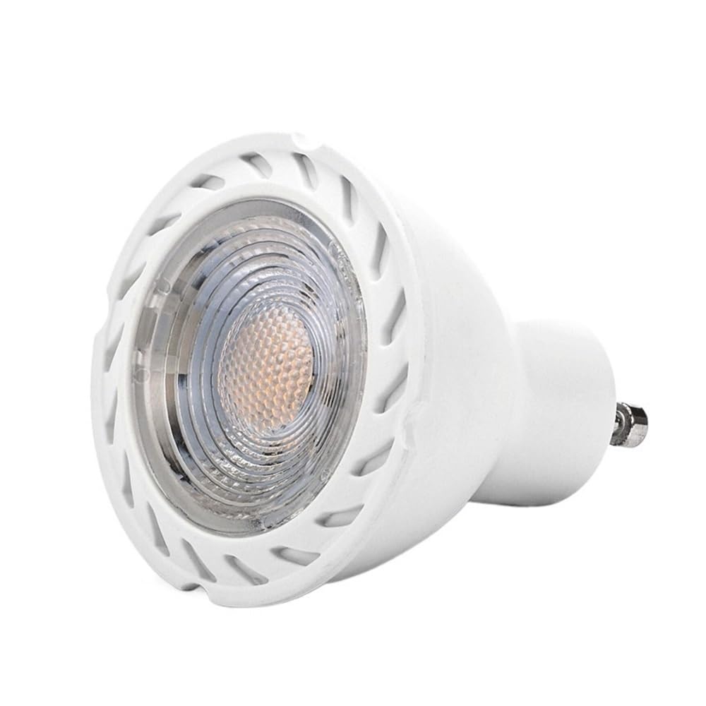fengyan Casa Bombillas, Paquete de 10, Foco LED AC220V GU10 5W 2835SMD-7 Piezas Lámpara LED de plástico + Aluminio con atenuación Familiar Lámpara(Natural White 4000K)