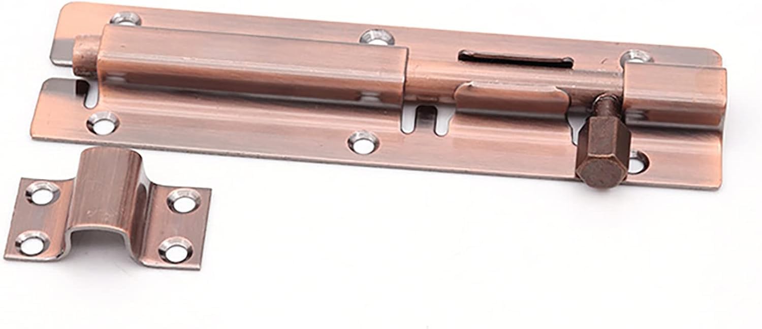 Door Latch， 304 Stainless Steel Barrel Door Lock Latch Multicolor 4-12in(Red Patina,8in)