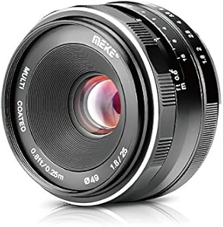 Meike 25mm F1.8 APS-C Large Aperture Wide Angle Lens Manual Focus Lens Compatible with Sony E Mount Mirrorless Cameras NEX 3 3N 5 NEX 5T NEX 5R NEX 6 7 A6400 A5000 A5100 A6000 A6100 A6300 A6500 A6600