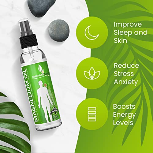 Magnesium Oil Spray - Large 8Oz Size - Extra Strength - 100% Pure For Less Sting - Less Itch - Essential Mineral Source - Made In Usa #TOP2