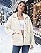 YUCOLEN Womens Fleece Jacket Button Down Sherpa Jacket Long Sleeve Teddy Coat Winter Warm Coat Fuzzy Outerwear with Pockets BeigeWhite S