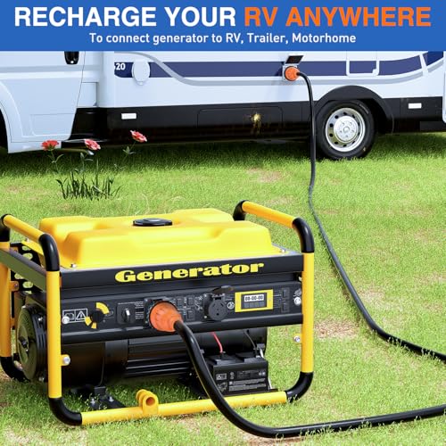 Image of Nilight 30 Amp 25FT Generator Extension Cord 3 Prong Shore Power Cords with Locking Waterproof NEMA L5-30P L5-30R Cable Heavy Duty 10AWG ETL Listed for RV Marine Boat Generators Outdoor Use