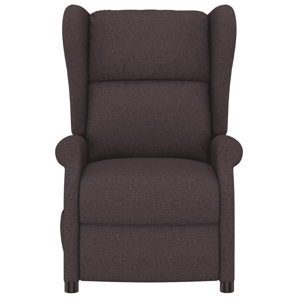 Sillón con orejeras eléctrico con función reclinable, color marrón oscuro, tapizado con reposabrazos y núcleo de muelles, sillón relax para salón y rincón de lectura, función giratoria y gran