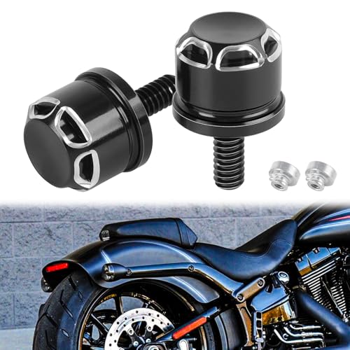 DREAMIZER Motorrad Sitz Schraube, Motorrad Sitzbank Schraube Hinteren Kotflügel Schrauben Kompatibel mit Harley Sportster XL883 1200 48 Touring Dyna Softail Glide, 1996-2019 (2 Schrauben+2 Muttern)