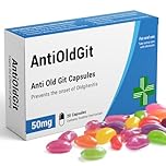 KadoBox - AntiOldGit - Joke Pill Box - Jelly Bean Sweets (50g) - Funny Gifts for Men, 1 Compartment, Birthday and Retirement Presents for Grandad. Rectangle