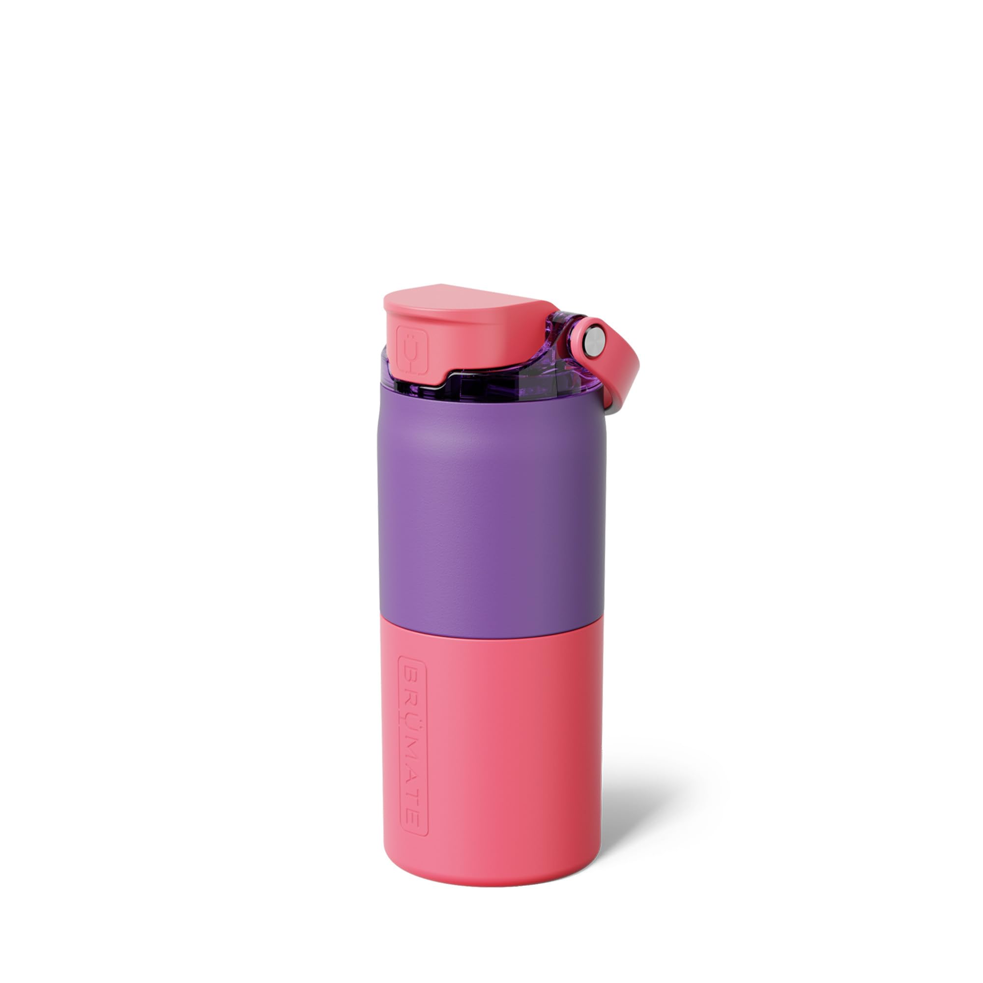 BrüMate Rise 18oz Water Bottle with Covered Silicone Straw | 100% Leakproof Insulated Kids Water Bottle | Cup Holder Friendly Base | 18oz (Aurora)