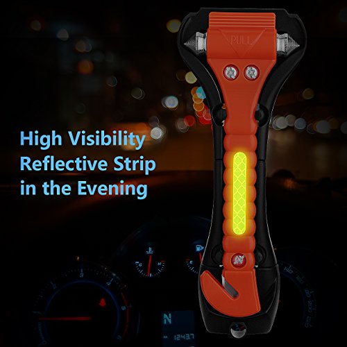 VicTsing 2 Pack Car Safety Hammer, Emergency Escape Tool with Car Window Breaker and Seat Belt Cutter, Life Saving Survival Kit - Thumbnail 4
