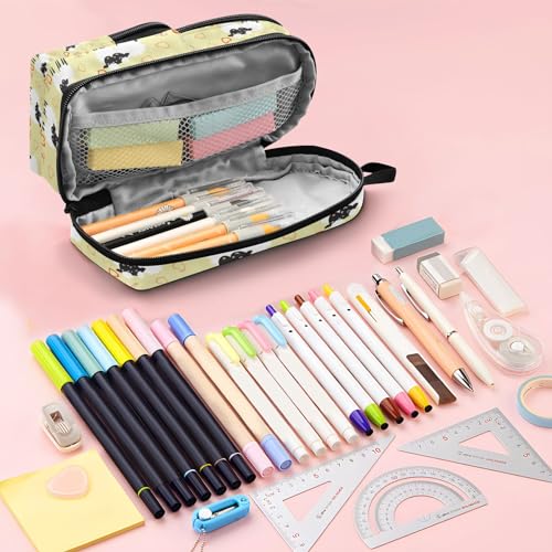 Image of ZAZYXTJ Cute Sheep Standing Large Capacity Pencil Case 3 Compartment Pen Pouch Storage Makeup Bag for School Office Teen Girl Boy Men Women