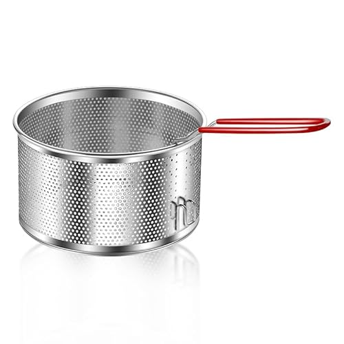 Passoire en acier inoxydable, passoire à pâtes en métal micro-perforé avec crochet et poignée amovible, passoire pour cuisine, frites/légumes/riz/fruits/aliments (18cm/7.09in)