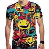 Einzigartiges und kreatives Design: Die Graffiti-Grafiken auf diesem T-Shirt sind entworfen, um einen mutigen und stilvollen Look zu verleihen. Setzen Sie ein Statement und drücken Sie Ihre Individualität mit diesem einteiligen T-Shirt aus.