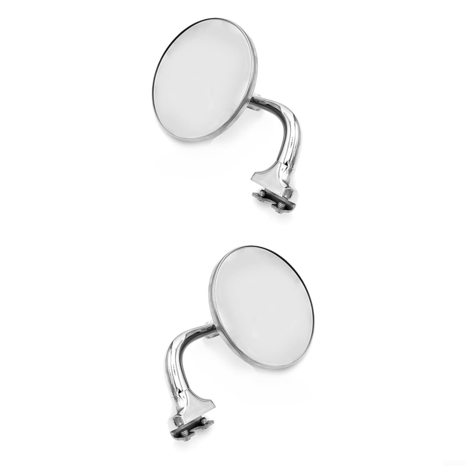 Specchietto laterale rotondo per auto d'epoca, specchietto esterno retrò con visione grandangolare chiara, confezione da 2 pezzi adatto a sinistra destra, 11 cm, argento