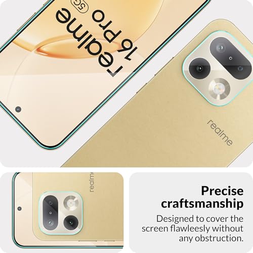 Image of FIRST MART Tempered Glass for Realme 16 Pro with Black Camera Lens Protector & Installation Kit | HD Clear, Edge-to-Edge, Scratch Resistant, Case-Friendly | Pack of 1