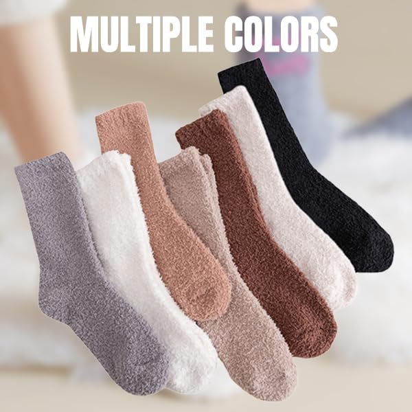 Custom Embroidery Fuzzy Socks with Your Name/Text,Personalized Cozy Fluffy Slipper Plush Socks for Men Women3