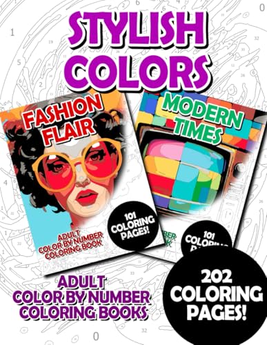 Stylish Colors: Adult Color by Number Coloring Book for Relaxing and Mindfulness (budget adult color by number coloring bundles) image 2