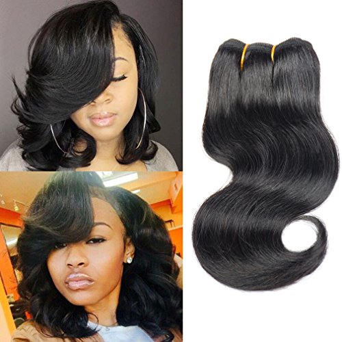 Alica 1 bundle 50g Human Hair Weave Brazilian Virgin Hair Body Wave Human Hair Weave Extension 100% Unprocessed Human Hair weave Bundles (8 inch Body, Natural Color)…