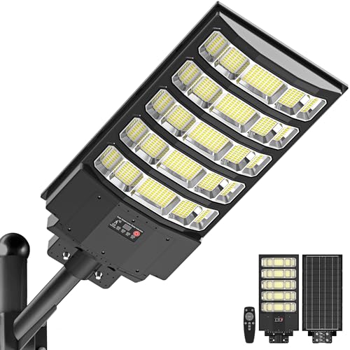 OKPRO 10000W Solar Street Lights Outdoor, Super Bright Solar Lights Outdoor Waterproof with Motion...
