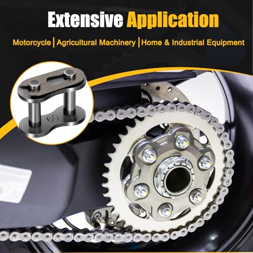 Image of 5pcs #60 Roller Chain Connecting Links Master Connector Link Carbon Steel Heavy Duty Standard Links for Bycicles, Mini Bikes, Motorcycles, Go-Karts, Agricultural Machine Tractors Snow Remover