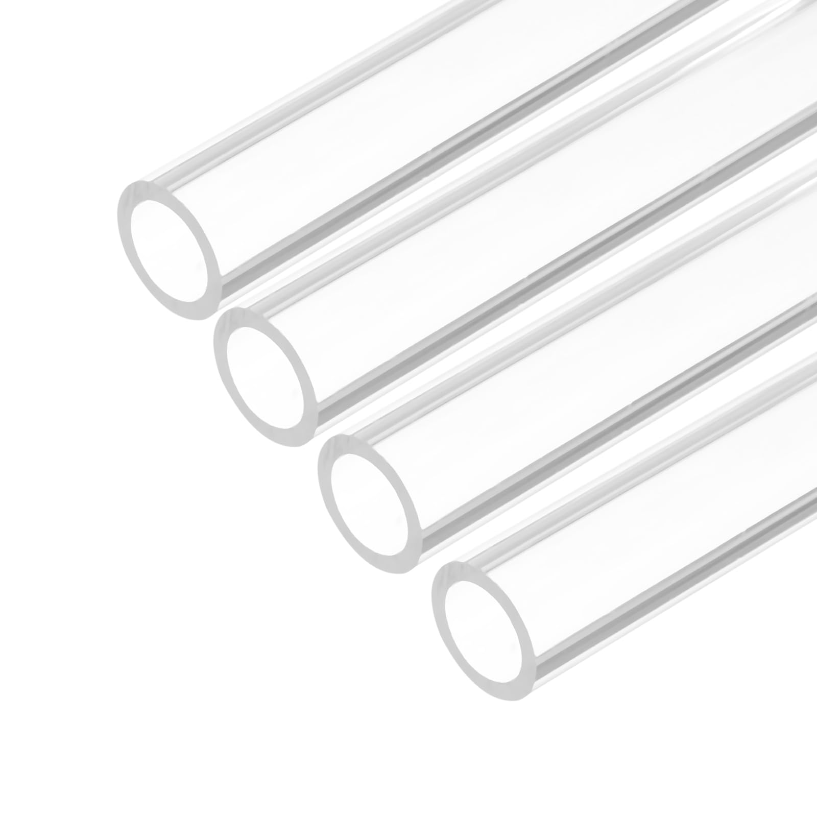 QUARKZMAN 4er Set Transparentes PVC-Rohr – 18x22 Mm, 350 Mm Länge – PMMA Acrylrohr Für Lampen, Aquarien & DIY