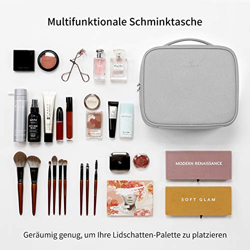 Vlando Vintage Reise Kosmetiktasche, Make Up Tasche Leder, Schminktasche Mädchen, Kosmetikkoffer Klein, Waschtasche… – Bild 3