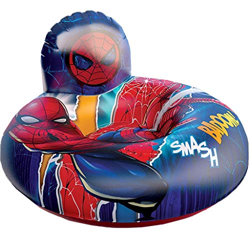 Bóia Poltrona Inflável Homen-aranha Infantil Spider-man Encosto 70 Cm Plástico Azul Brinquedo Divert