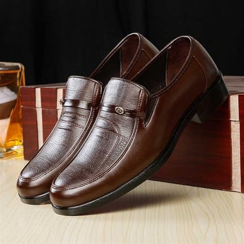 Oxford Shoes for Men Men's Formal Leather Shoes Spring Autumn Business Work Shoes, Round Toe Slip-On Design3