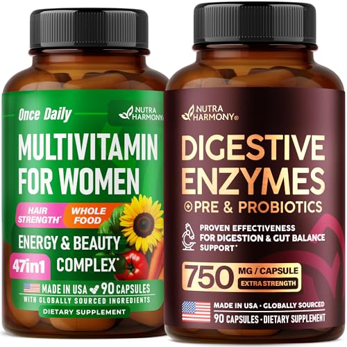 NUTRAHARMONY Multivitamins for Women & Digestive Enzymes