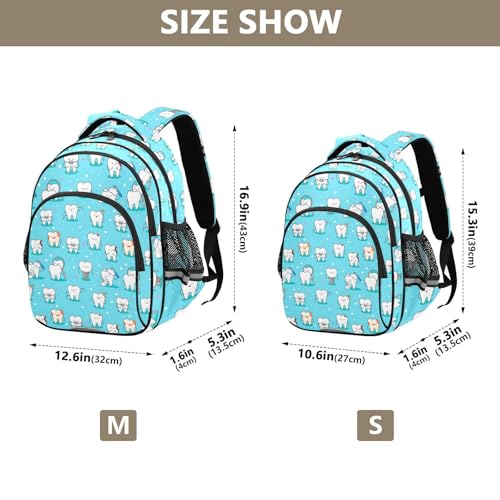 Dental Teeth Pattern Backpack for Kids Elementary School Bag Boys Girls Bookbag Travel Backpack Daypack4