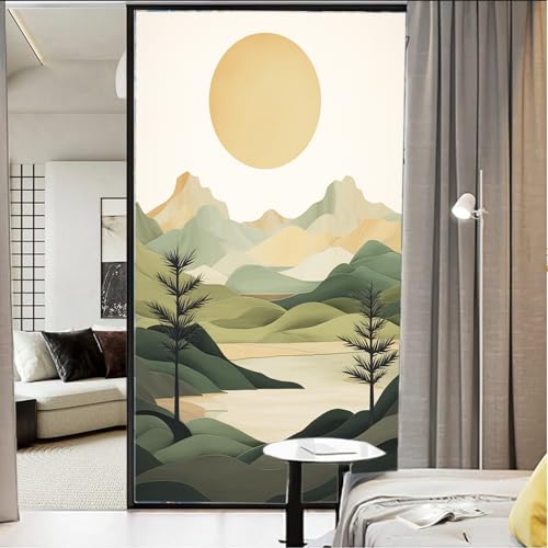 Película decorativa para ventana con paisaje rústico miniatura 1