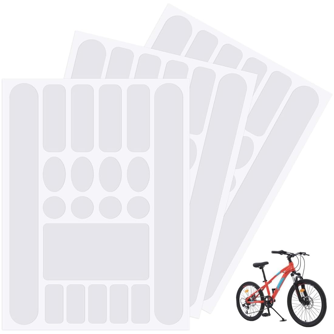 Pellicola Protettiva Telaio Bici - 3 Pezzi, PVC Antiurto, Per Mountain Bike E Strada - Foto 3