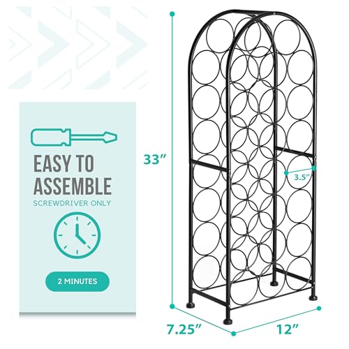 Sorbus Mini Freestanding Floor Wine Rack, Bottle Storage (23 Bottle, Black) - image 2