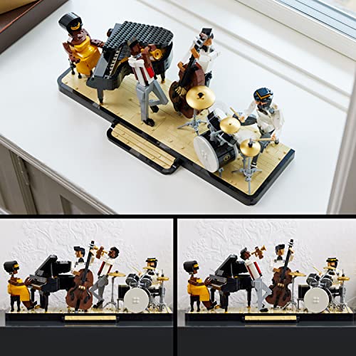 Ideas Jazz Quartet 21334, set per adulti, regalo per gli amanti della musica con personaggi della band e 4 strumenti: pianoforte, contrabbasso, tromba e batteria, marrone - Lego - Immagine 4