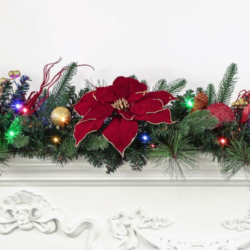 9FT Prelit Christmas Garland with Multi-Color LED Lights - image 8