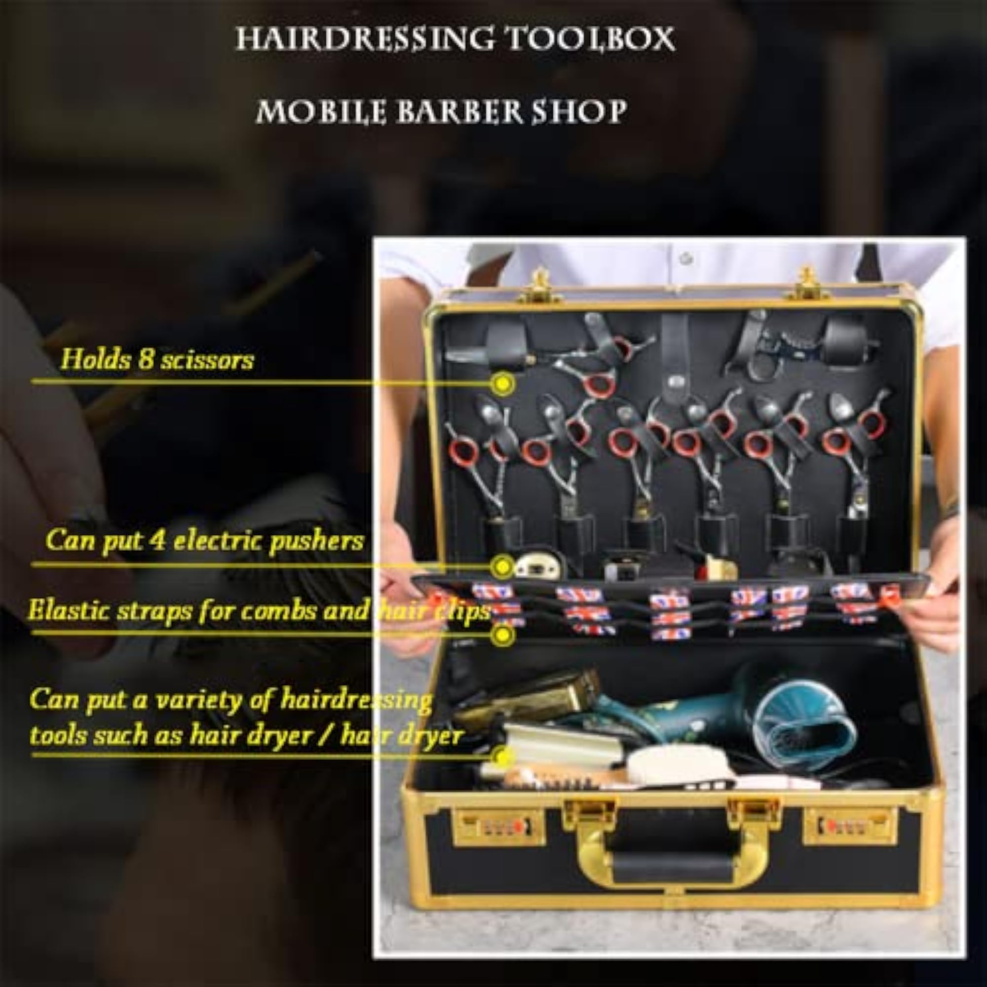 Large Barber Carrying Case for Beauty Salon Tools