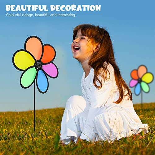 8 Stück Windmühlen-Spielzeug Für Garten - Bunte Holz-Windräder Für Outdoor-Dekoration