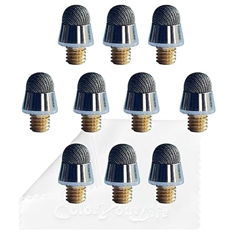 ColorYourLife 10-Pack Replacement Micro-Knit Mesh Tips for ColorYourLife Stylus Pens 7.3” with Replaceable Mesh Tips, Finer Tips for Stylus (Metallic) Cover
