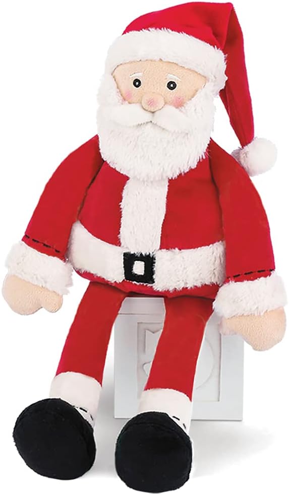 Bearington Lil' Stitch Christmas Stuffed Santa Plush - 16" Soft and Cuddly Sitting Santa Doll with Floppy Body - Adorable Christmas Stuffed Toys Gift for Kids, Festive Collectors and Holiday Decor