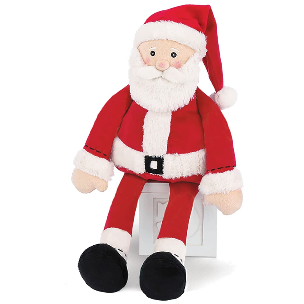 Bearington Lil' Stitch Christmas Stuffed Santa Plush - 16" Soft and Cuddly Sitting Santa Doll with Floppy Body - Adorable Christmas Stuffed Toys Gift for Kids, Festive Collectors and Holiday Decor