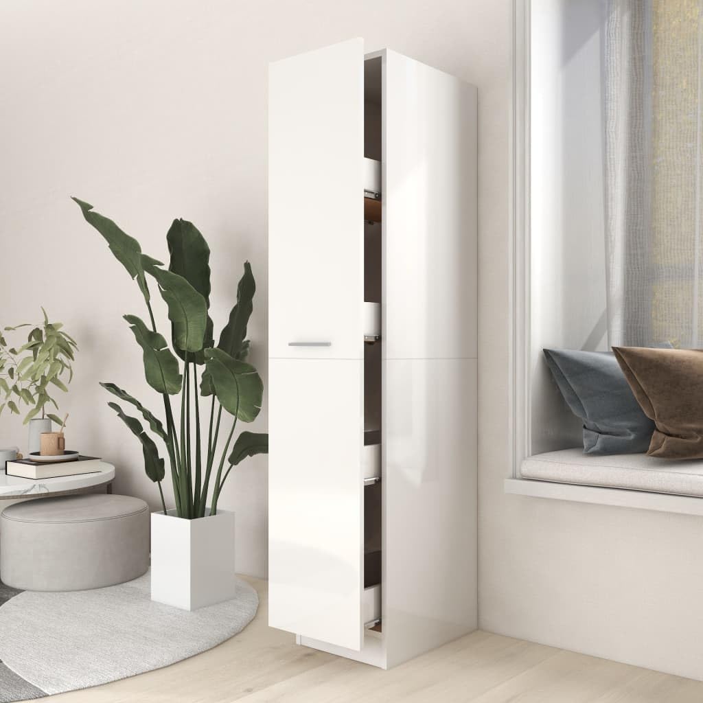 Schränke & Aufbewahrung Apothekerschrank Hochglanz Weiß 30x42,5x150 cm Holzmöbel